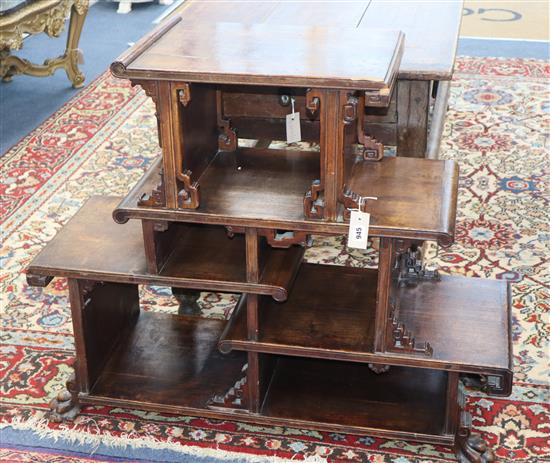 A Chinese style free standing display shelf, c.1910 W.100cm